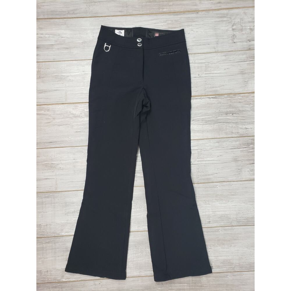 Metropolis Womens Ski Pants Sz 10 100% Nylon Black front and leg zipper